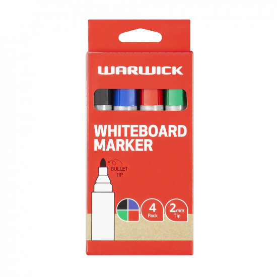 Warwick Whiteboard Marker Bullet Tip 4 Wallet Warwick Whiteboard Marker Bullet Tip 4 Wallet