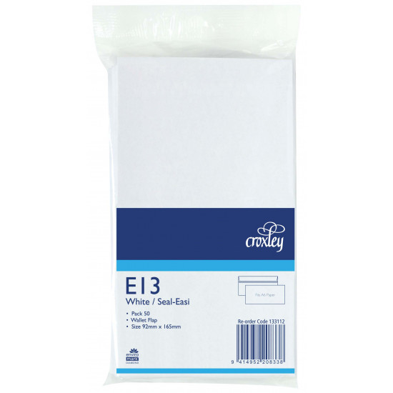 Croxley Envelope E13 (9's) Seal Easi 50 Pack Croxley Envelope E13 (9's) Seal Easi 50 Pack