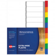 Avery Dividers A4 10 Tab Coloured Pp Extra Wide 