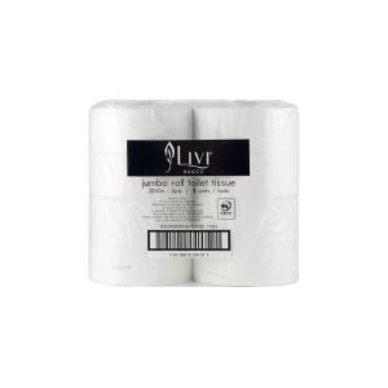 Livi Basic Jumbo Toilet Paper Tissue Roll 2 Ply Ctn 8 Livi Basic Jumbo Toilet Paper Tissue Roll 2 Ply Ctn 8
