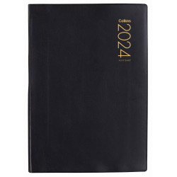 Collins 2024 PVC Limp Cover Diary A5 Day To Page Black