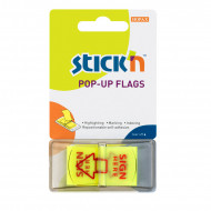 Stick’n Pop Up Flags Sign Here Yellow 45 x 25mm 50 Sheets