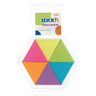 Stick'n Puzzle Blocks Triangle 43x50mm 900 Sheets 6 Colours  Stick'n Puzzle Blocks Triangle 43x50mm 900 Sheets 6 Colours
