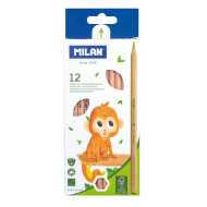 Milan Coloured Pencils Hexagonal Pack 12 Assorted Colours Milan Coloured Pencils Hexagonal Pack 12 Assorted Colours