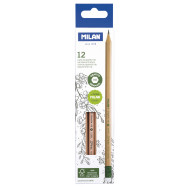 Milan HB Pencil with Eraser Pack 12 Hexagonal Milan HB Pencil with Eraser Pack 12 Hexagonal