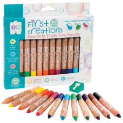 EC First Creations Easi-Grip Triple One Wooden Pencils Pack 12