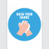 Avery Pre-Printed Self-Adhesive Sign Wash Your Hands Round 20cm 5 Sheets