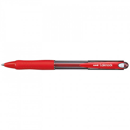 Uni Laknock 1.0mm Retractable Medium Red SN-100 (Order 12 for a box)