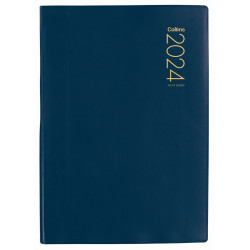 Collins 2024 PVC Limp Cover Diary A5 Day To Page Blue