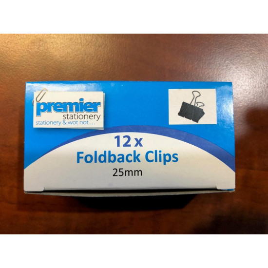BEST BUY Foldback Clips 25mm Box 12 BEST BUY Foldback Clips 25mm Box 12