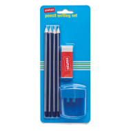 Writing Pencil Set HB Triangular With Sharpener And Eraser Writing Pencil Set HB Triangular With Sharpener And Eraser