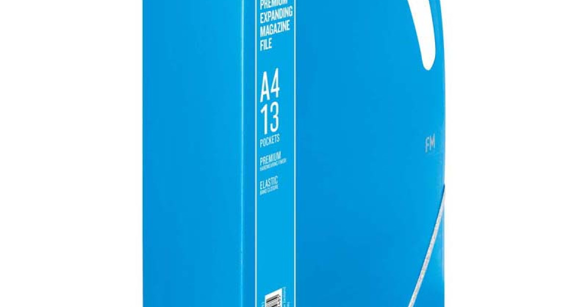 FM Prem Expanding Magazine File Ice Blue