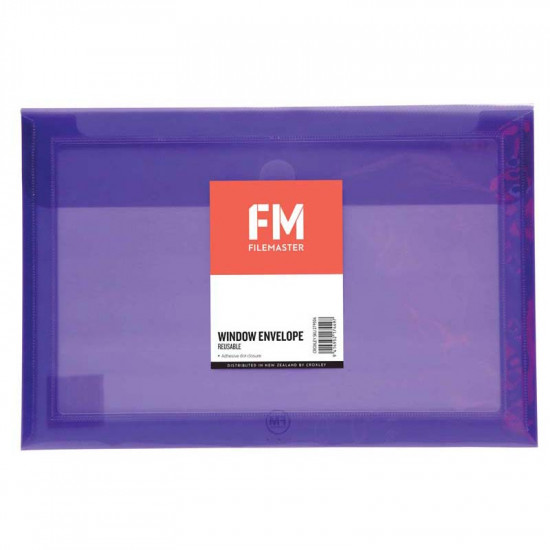 FM Envelope Reusable Purple Window Polyprop FM Envelope Reusable Purple Window Polyprop