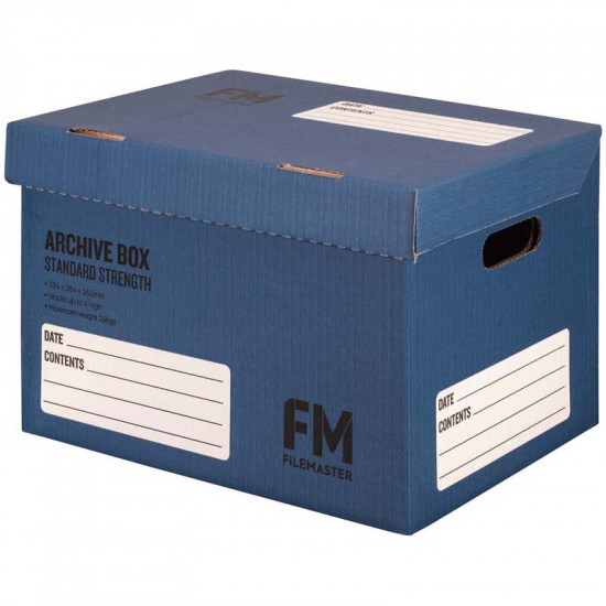 FM Box Archive Blue Standard Strength 384x284x262mm Inside Measure FM Box Archive Blue Standard Strength 384x284x262mm Inside Measure