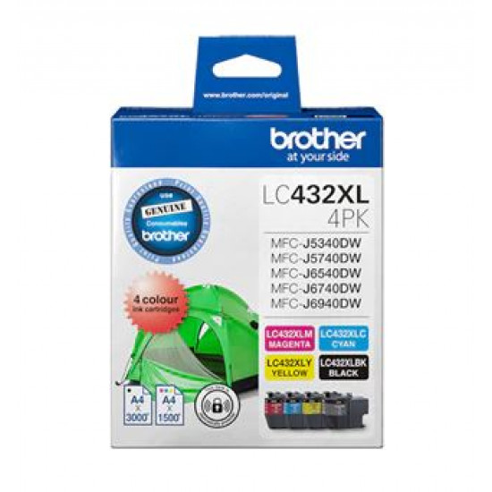 Brother LC432 XL B,C,M,Y Ink Cartridge Value Pack