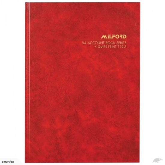 Milford A4 192lf (4 Quire) Feint Book Hard Cover Milford A4 192lf (4 Quire) Feint Book Hard Cover