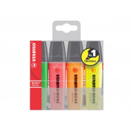 Stabilo Boss Highlighter Chisel Tip  Assorted Colours Wallet 4