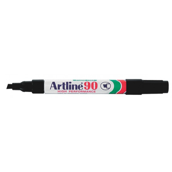 Artline 90 Permanent Marker Chisel Tip 2.0-5.0mm Black Artline 90 Permanent Marker Chisel Tip 2.0-5.0mm Black