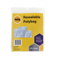 Marbig Resealable Polybag 180 x 255mm Writing Panel Ziplock Closure 45 Microns Pack 25