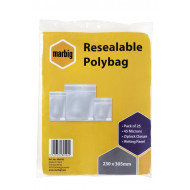 Marbig Resealable Polybag 230 x 305mm Writing Panel Ziplock Closure 45 Microns Pack 25 Marbig Resealable Polybag 230 x 305mm Writing Panel Ziplock Closure 45 Microns Pack 25