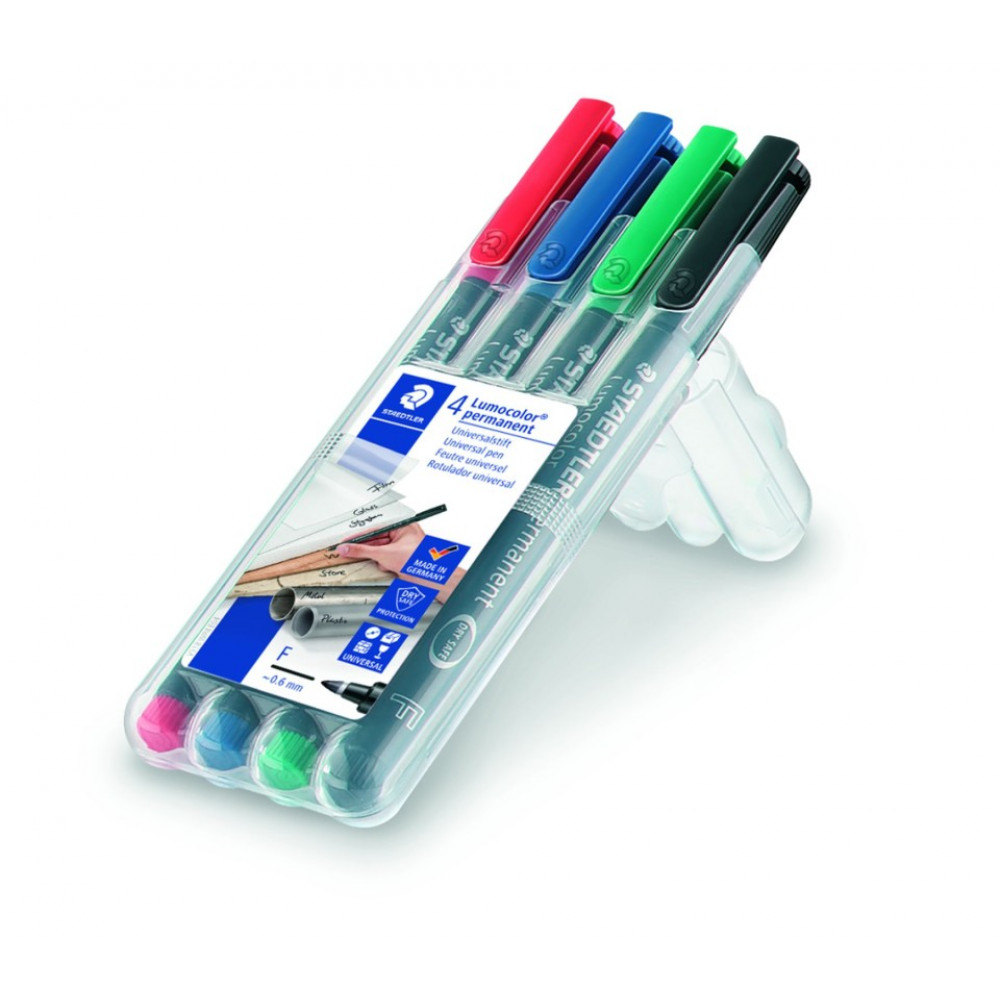 Staedtler Lumocolor Universal Permanent OHP Pen Fine Set 4