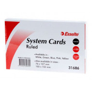 Esselte System Cards Ruled 203 x 127mm (8 x 5) White Pack 100 Esselte System Cards Ruled 203 x 127mm (8 x 5) White Pack 100