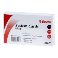 Esselte System Cards Ruled 3X5 White Pack 100 Esselte System Cards Ruled 3X5 White Pack 100