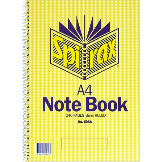 Spirax Spiral Bound 595A Notebook A4 Side Opening 240 Pages Spirax Spiral Bound 595A Notebook A4 Side Opening 240 Pages