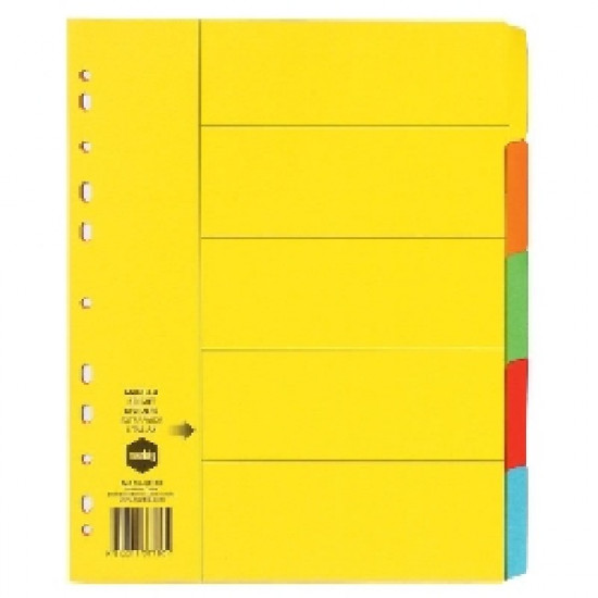 Marbig Dividers Manilla Extra Wide A4 Bright Colours 5 Tab Marbig Dividers Manilla Extra Wide A4 Bright Colours 5 Tab