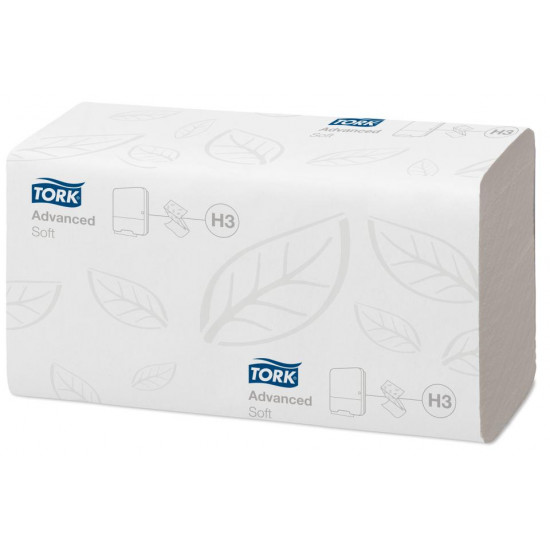 Tork H3 Advanced Zigzag Fold Hand Towel 2 Ply White 250 Sheets per Pack 290163 Carton of 15
