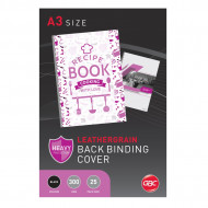 GBC Leathergrain Back Binding Cover 300gsm A3 Black Pack 25