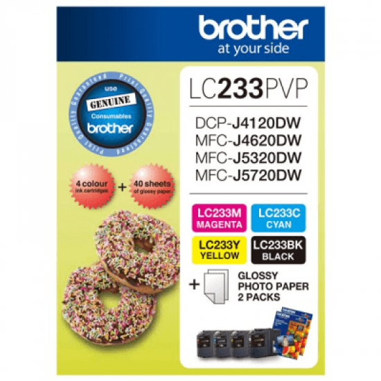 Brother LC233 Photo Value Pack 4 x Inks  Brother LC233 Photo Value Pack 4 x Inks