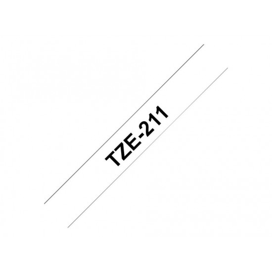 Brother TZe211 Labelling Tape Black On White 6mm Brother TZe211 Labelling Tape Black On White 6mm