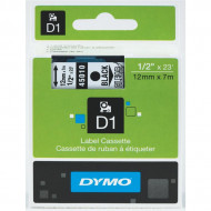 Dymo D1 Label Printer Tape 12mm x 7m Black On Clear SD45010 Dymo D1 Label Printer Tape 12mm x 7m Black On Clear SD45010