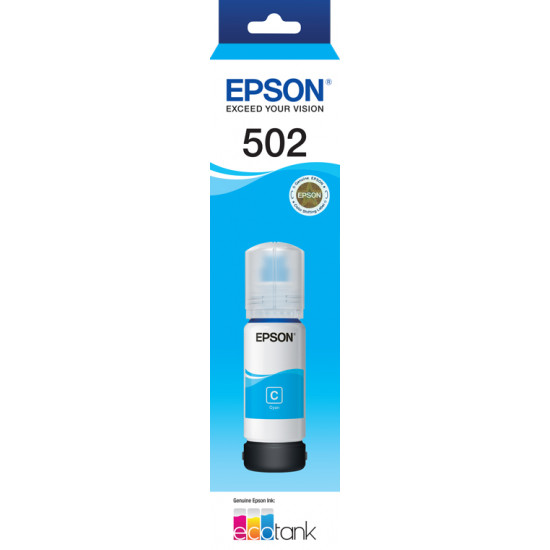 Epson T502 Cyan Eco Tank Ink (6,000 A4 Pages) Epson T502 Cyan Eco Tank Ink (6,000 A4 Pages)