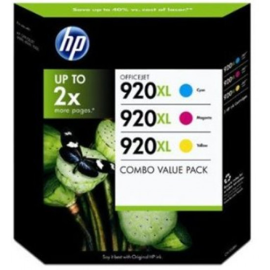 HP 920XL CYM VALUE Pack E5Y50AA (3 Colour Inks x 700 A4 pages each) HP 920XL CYM VALUE Pack E5Y50AA (3 Colour Inks x 700 A4 pages each)