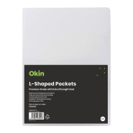 Okin L Shaped Pockets A4 Clear, Pack of 12