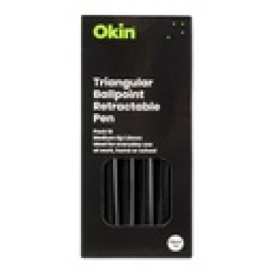 Okin Ballpoint Retractable Pen Triangular Black Okin Ballpoint Retractable Pen Triangular Black
