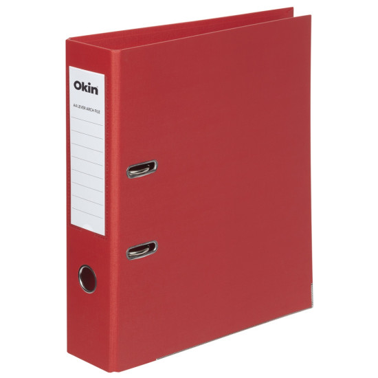 Okin Lever Arch File A4 Linen Red Okin Lever Arch File A4 Linen Red