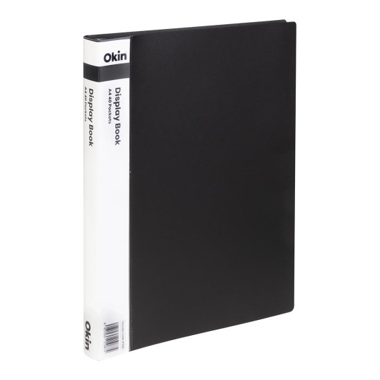 Okin Display Book A4 with Insert Spine 40 Pocket Black Okin Display Book A4 with Insert Spine 40 Pocket Black