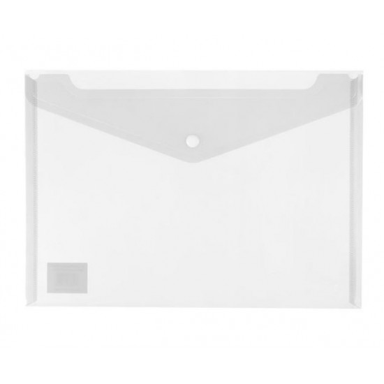 Okin PP Document Wallet A4 Button Closure Clear