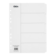 Okin Cardboard Dividers 5 Tab White Okin Cardboard Dividers 5 Tab White