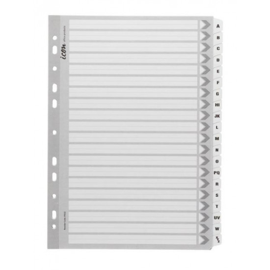 Icon Cardboard Indices with Reinforced Tabs A-Z White