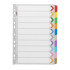 Icon Cardboard Dividers with Reinforced Tabs 10 Tab Coloured
