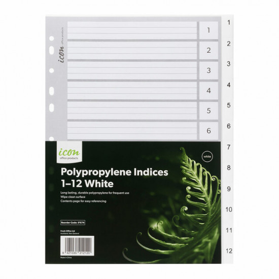 Icon PP Indices 1-12 White Icon PP Indices 1-12 White