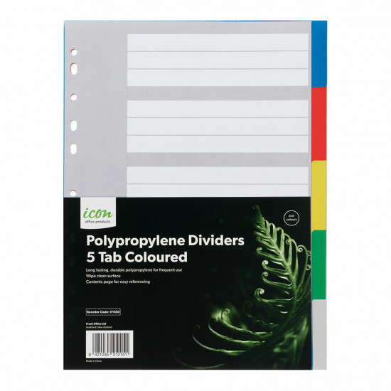 Icon PP Dividers 5 Tab Coloured Icon PP Dividers 5 Tab Coloured