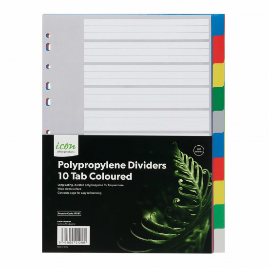 Icon PP Dividers 10 Tab Coloured Icon PP Dividers 10 Tab Coloured