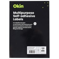 Okin Multipurpose Labels 8 Per Sheet 99.1x67.7mm, Pack of 100 Okin Multipurpose Labels 8 Per Sheet 99.1x67.7mm, Pack of 100