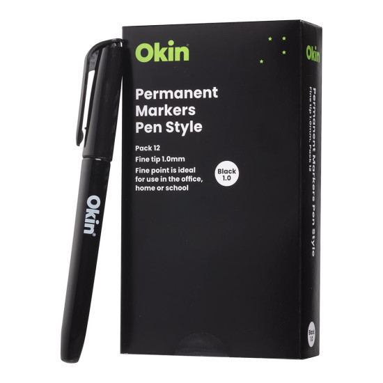 Okin Permanent Marker Pen Style Black Okin Permanent Marker Pen Style Black