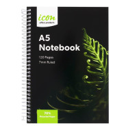 Icon Spiral Notebook A5 Soft Cover 120 Page 70% Recycled Icon Spiral Notebook A5 Soft Cover 120 Page 70% Recycled